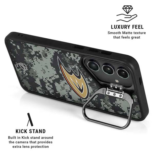 NHL Anaheim Ducks Camo Galaxy S25 Ultra Kickstand Case